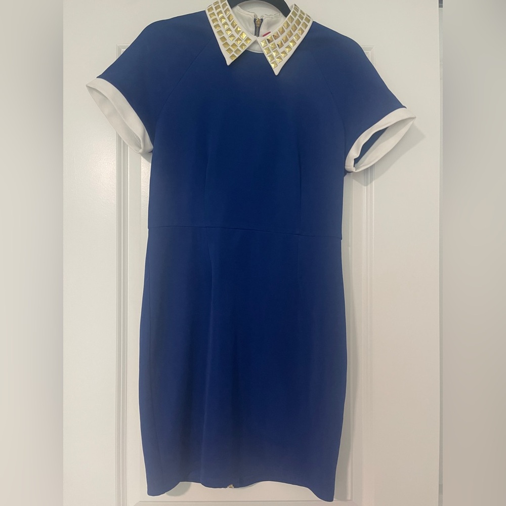 Forever 21 Blue Dress with White Studded Collar
